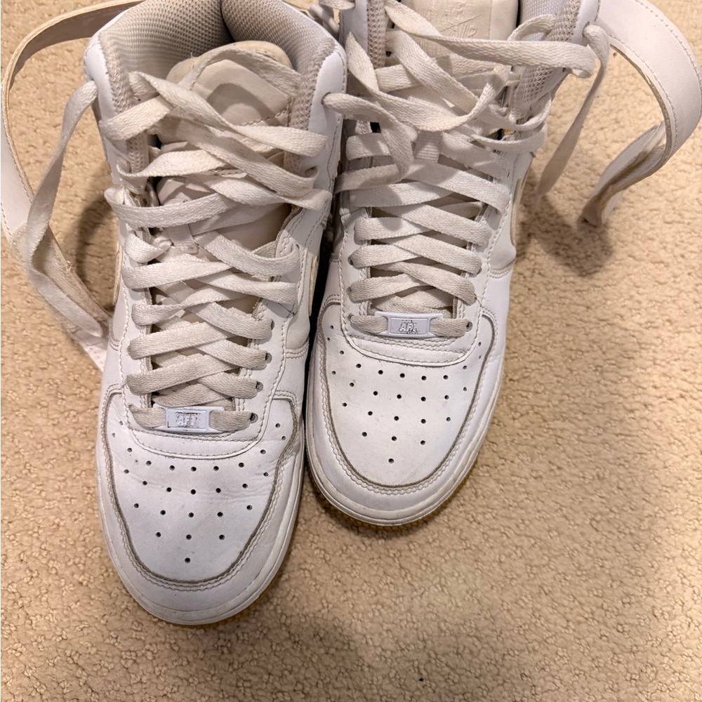 Nike Kids All-White High-Top Sneakers - Picture 5 of 5